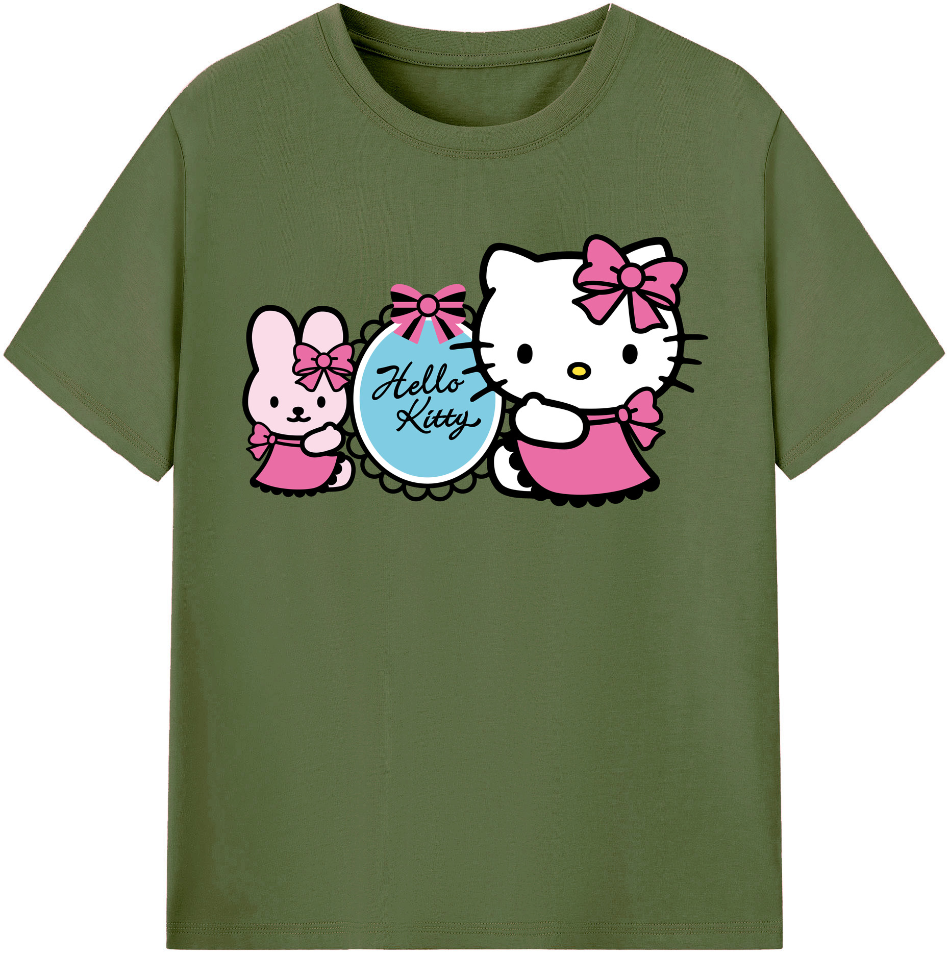 （画像用） Hello Kitty ハローキティ 綿100％半袖Tシャツ（フロントプリント）